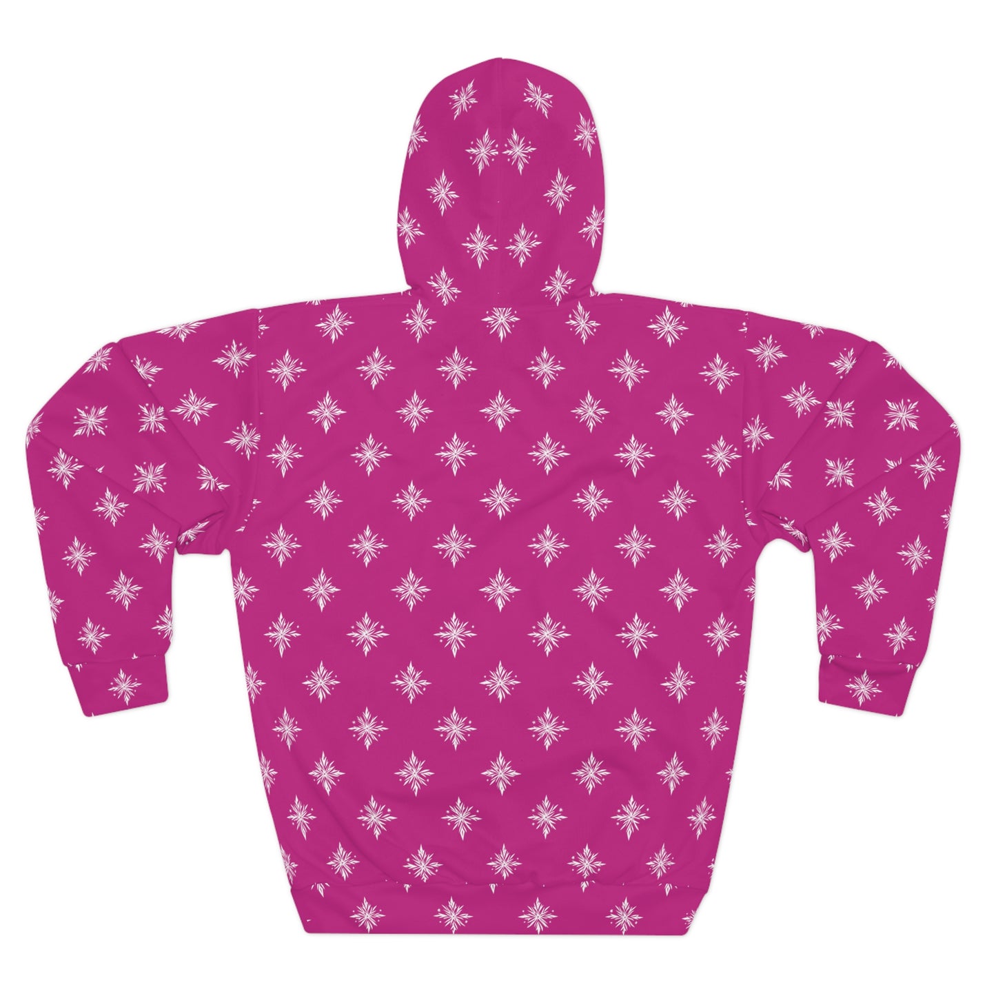 Unisex Pullover Hoodie Geometric Snowflake 002 Pink