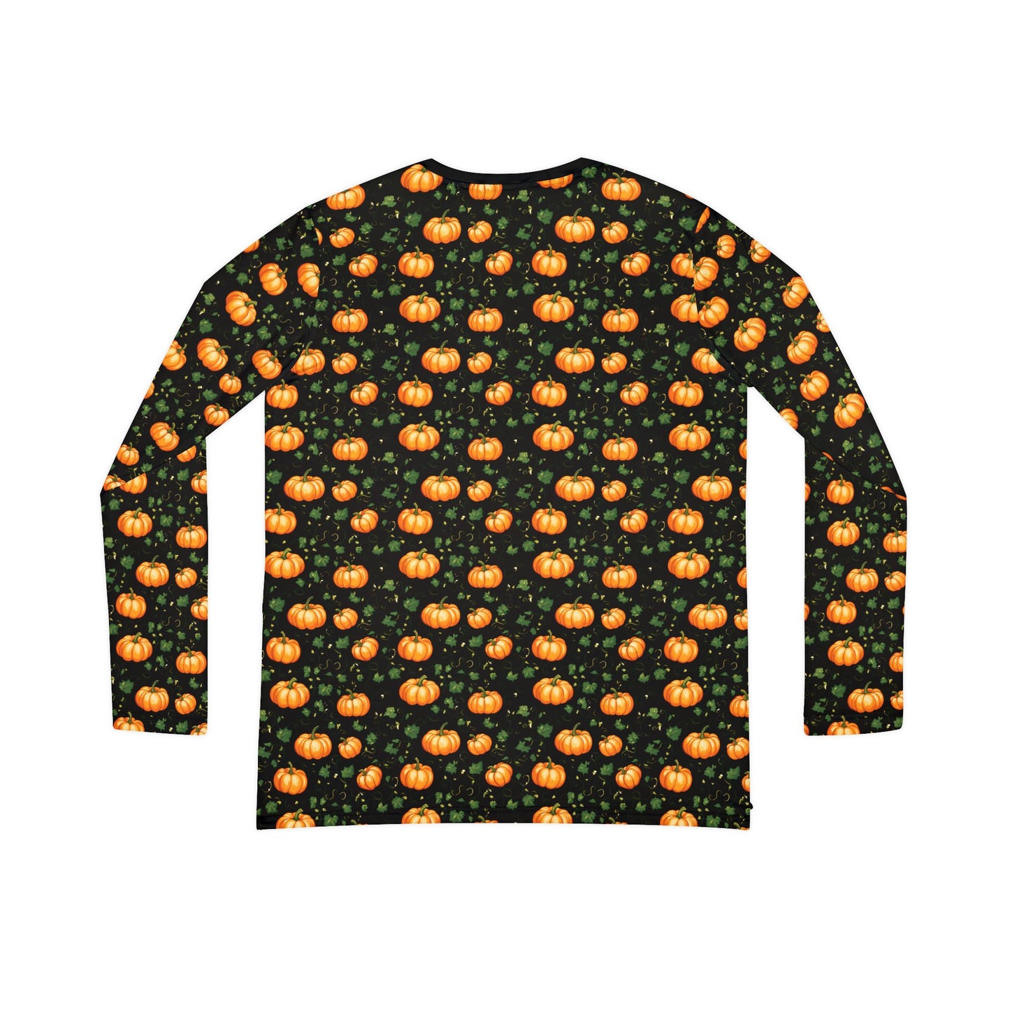 Women's Long Sleeve V-neck Shirt Fall Pumpkin with Vines