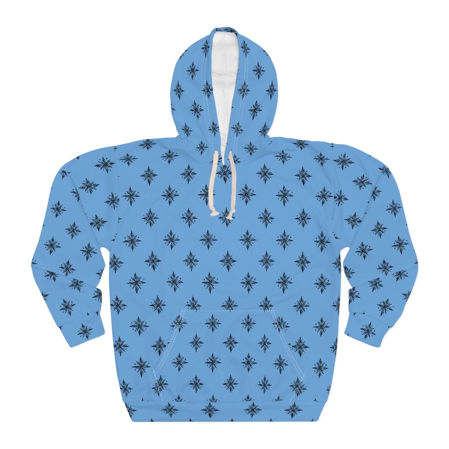 Unisex Pullover Hoodie Geometric Snowflake 001 Light Blue