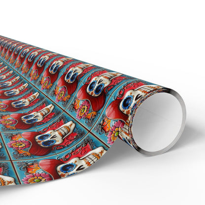 Wrapping Papers Day of the Dead Dia de Los Muertos - Sugar Skull Festive, Celebration Gift, 007