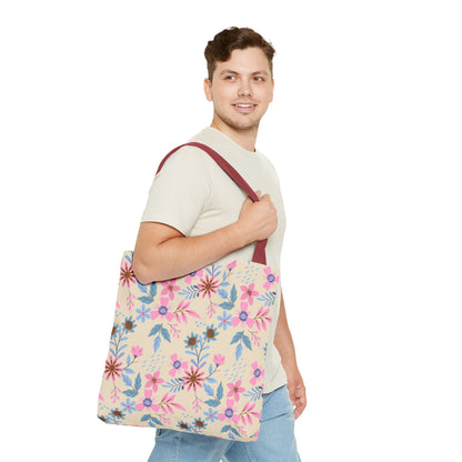 Tote Bag - Floral - Beige