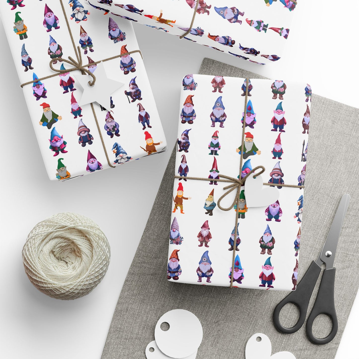 White-Gnome  Wrapping Papers