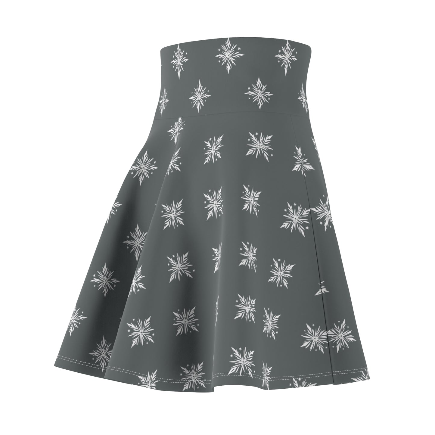 Women's Skater Skirt Geometric Snowflake Dark Grey