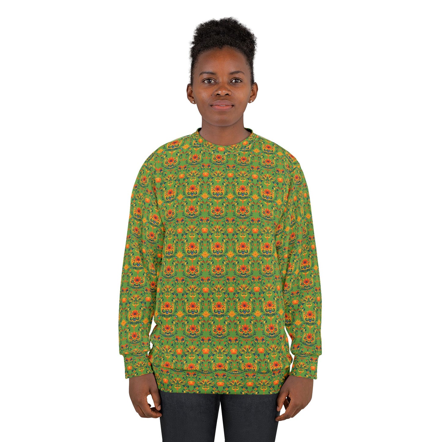 Unisex Sweatshirt Day of the Dead Dia de Los Muertos Sugar Skull Green