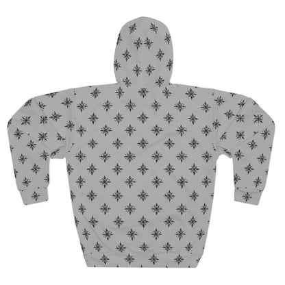 Unisex Pullover Hoodie Geometric Snowflake 001 Light Grey