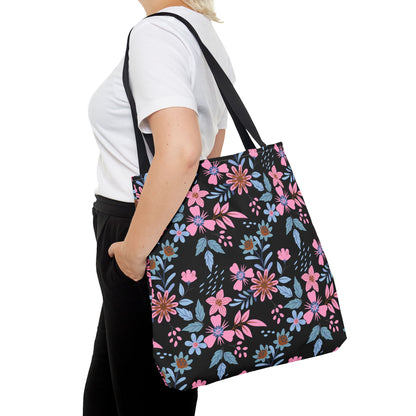 Tote Bag - Floral - Black