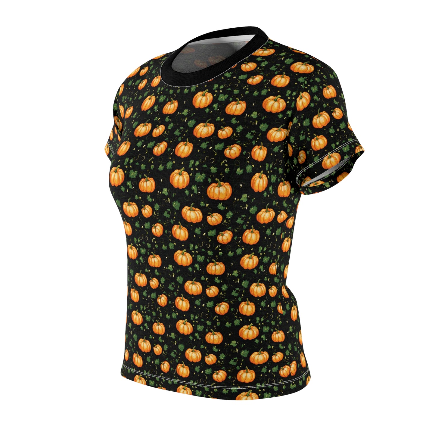 Women's Cut & Sew Tee Fall Pumpkin with Vines