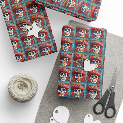 Wrapping Papers Day of the Dead Dia de Los Muertos - Sugar Skull Festive, Celebration Gift, 007