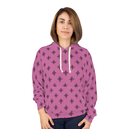 Unisex Pullover Hoodie Geometric Snowflake 001 Light Pink