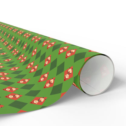 Wrapping Papers Christmas Elves Clog Green