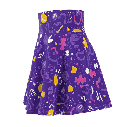 Women's Skater Skirt Memphis Purple 03