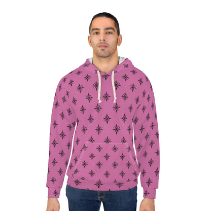 Unisex Pullover Hoodie Geometric Snowflake 001 Light Pink