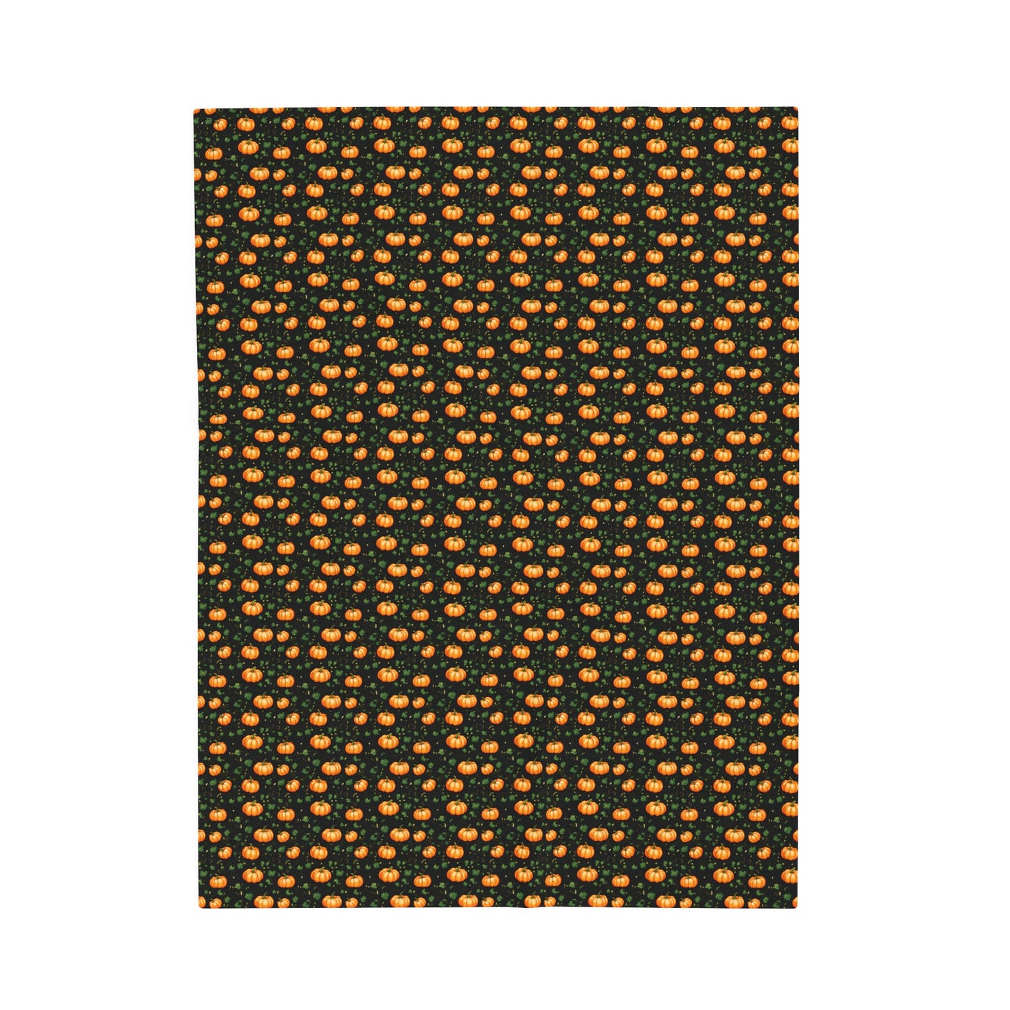 Velveteen Plush Blanket Fall Pumpkin with Vines