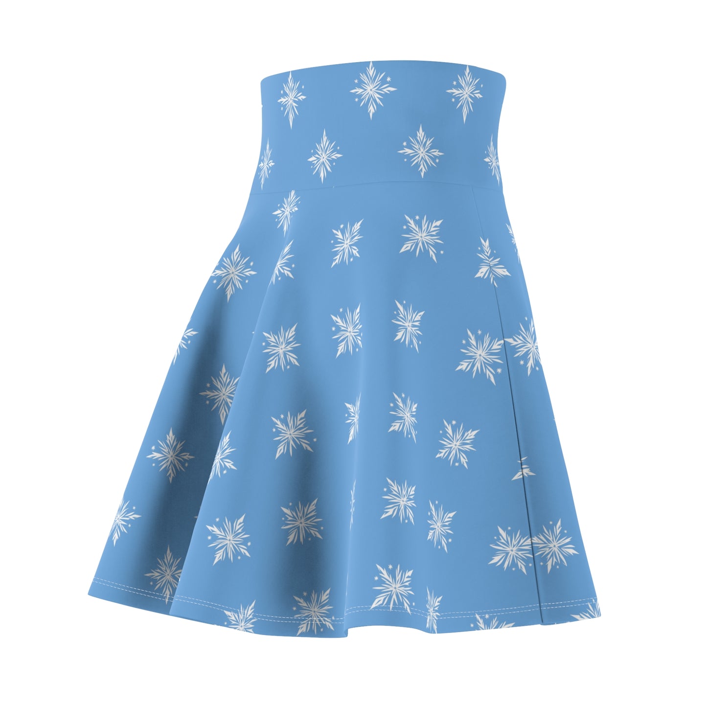 Women's Skater Skirt Geometric Snowflake Blue