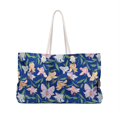 Weekender Bag - Flower  Bouquets - Blue