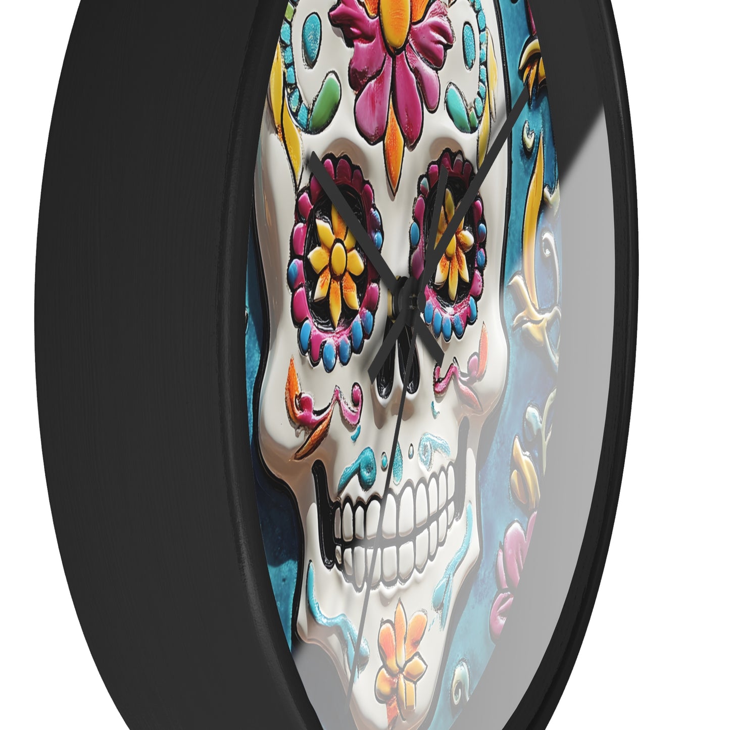 Sugar Skull Wall Clock 01 Day of the Dead Dia de Los Muertos Halloween Decor