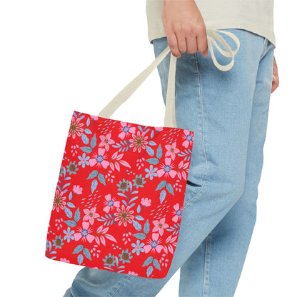 Tote Bag - Floral - Red