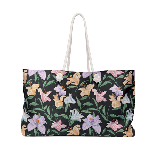 Weekender Bag - Flower  Bouquets - Black