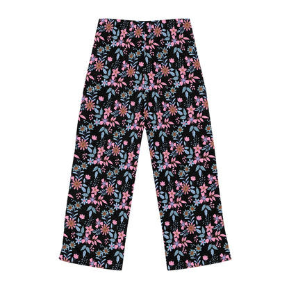 Women's Pajama Pants - Floral - Black