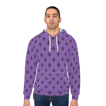 Unisex Pullover Hoodie Geometric Snowflake 001 Light Purple