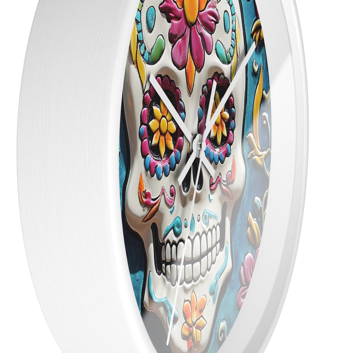 Sugar Skull Wall Clock 01 Day of the Dead Dia de Los Muertos Halloween Decor