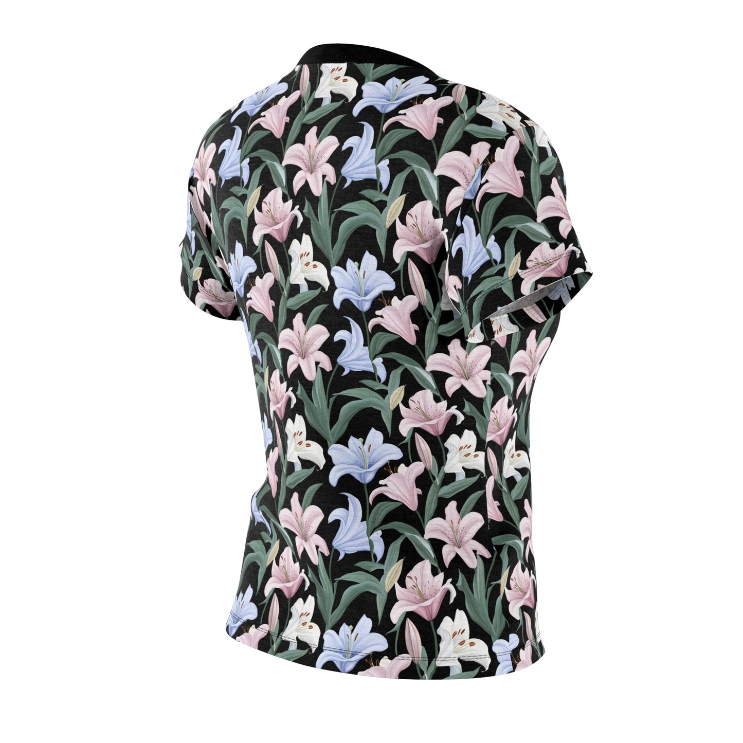 Women's Cut & Sew Tee - Flower Floret Print - Black