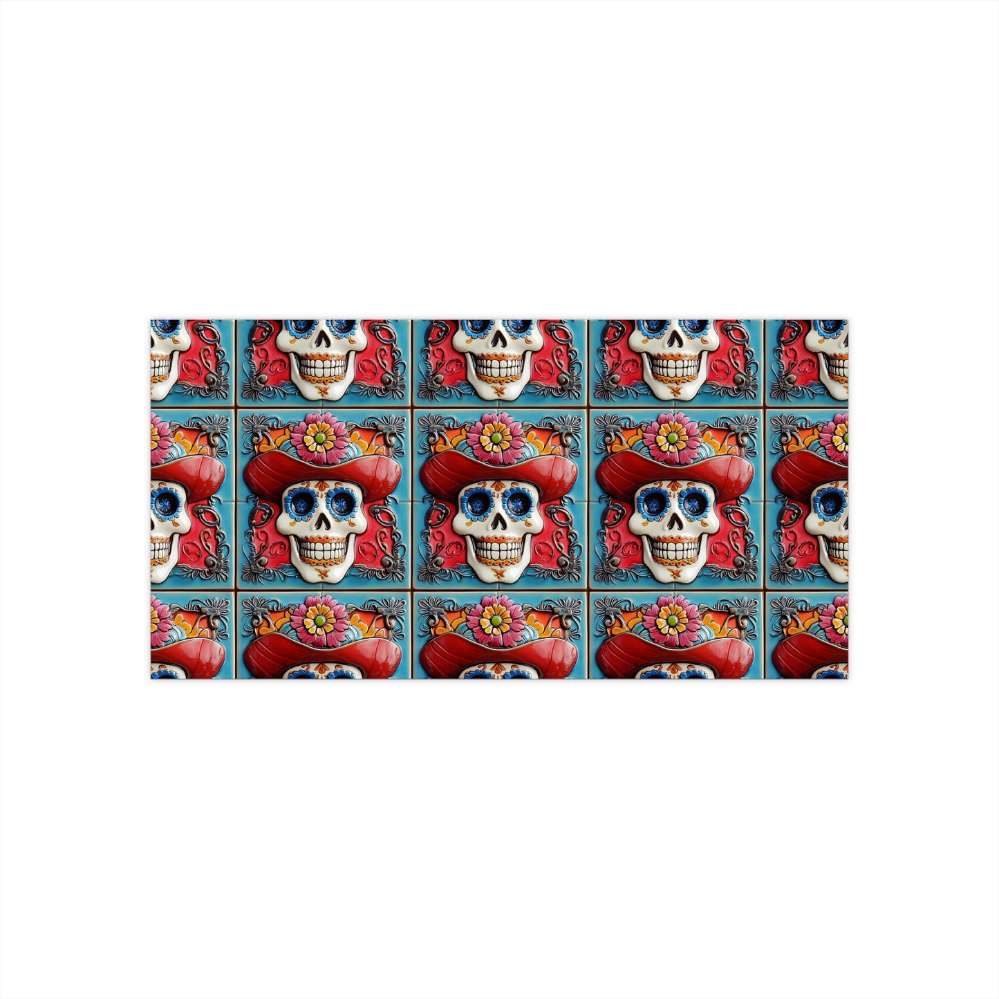 Sugar Skull Bumper Stickers 007, Day of the Dead Dia de Los Muertos, Halloween Decor - Car Decals, Laptop Stickers