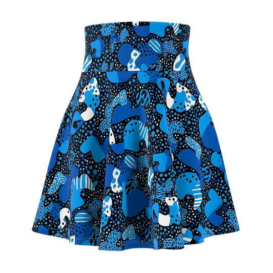 Women's Skater Skirt Memphis Blue 01