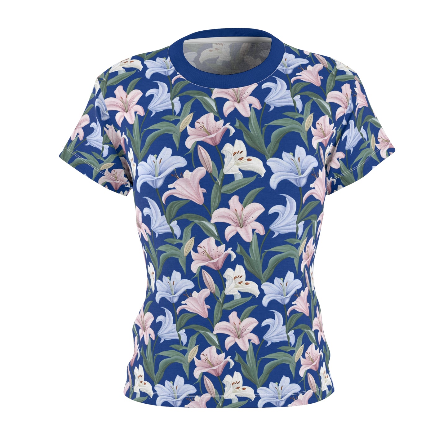 Women's Cut & Sew Tee - Flower Floret Print - Blue