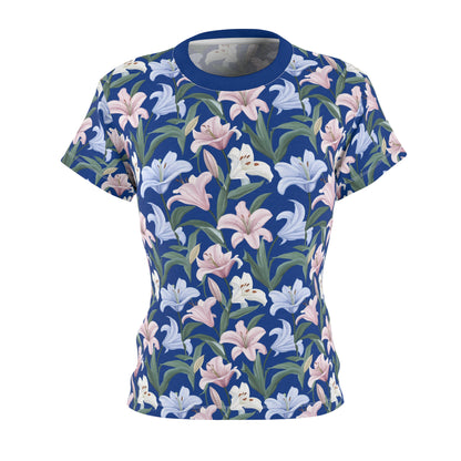 Women's Cut & Sew Tee - Flower Floret Print - Blue