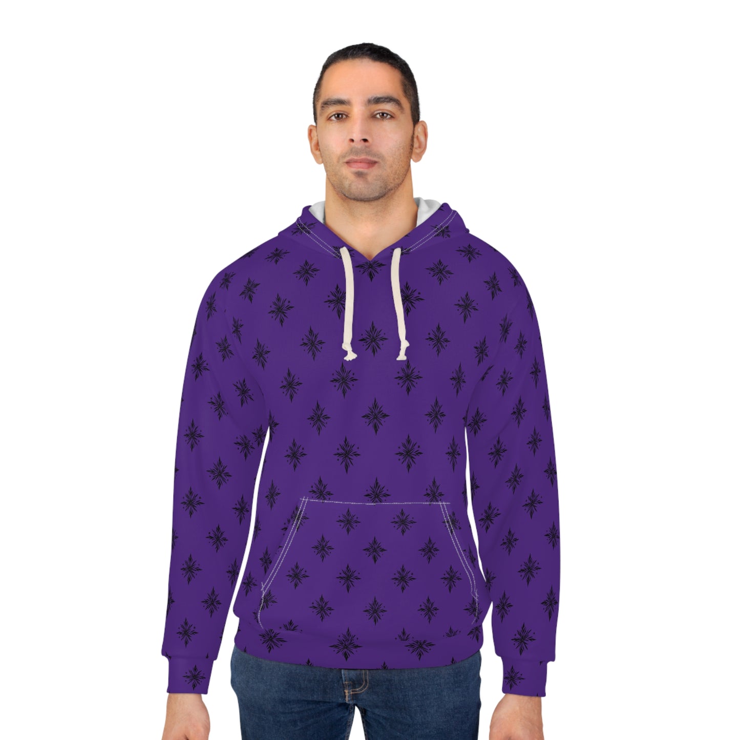 Unisex Pullover Hoodie Geometric Snowflake 001 Purple