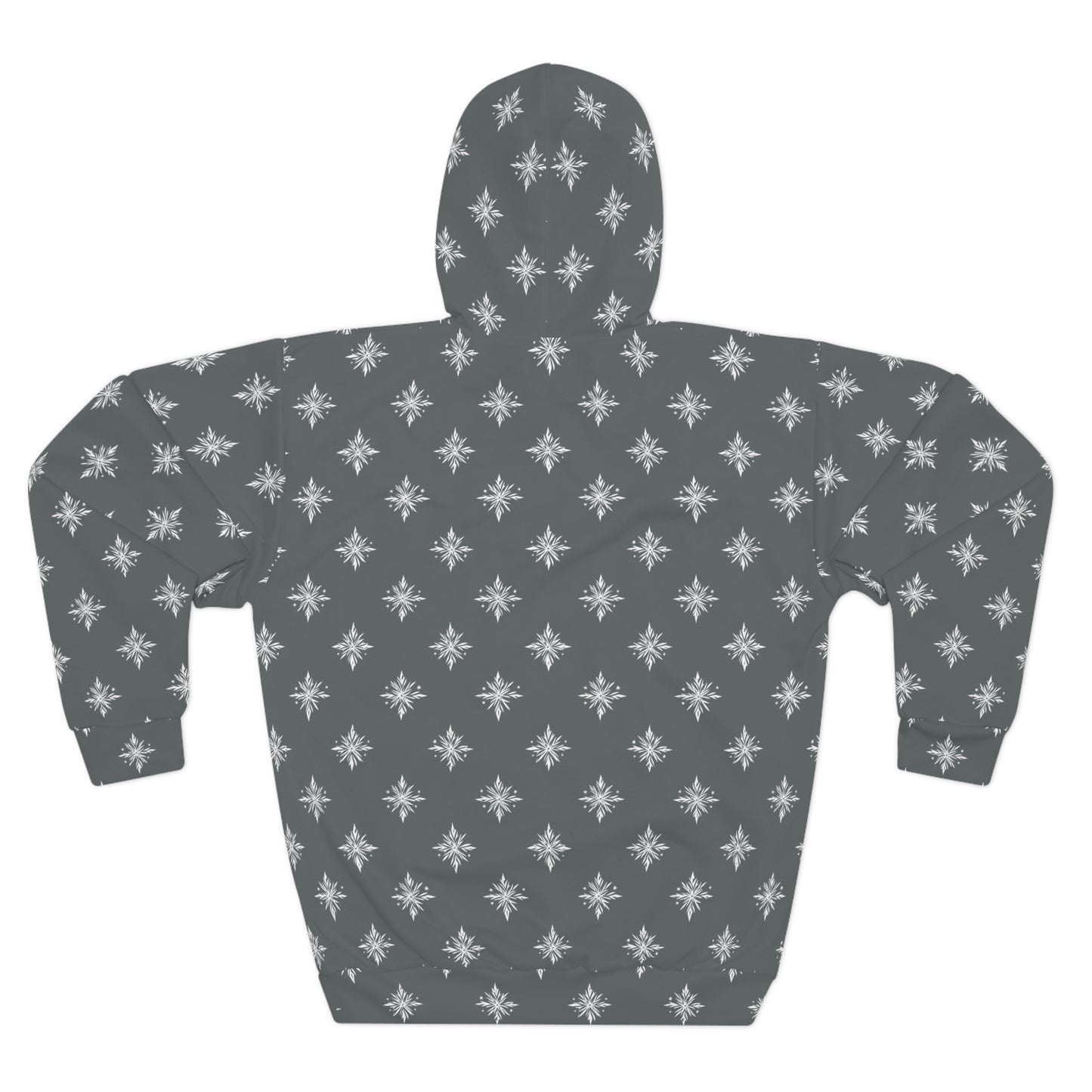 Unisex Pullover Hoodie Geometric Snowflake 002 Dark Grey