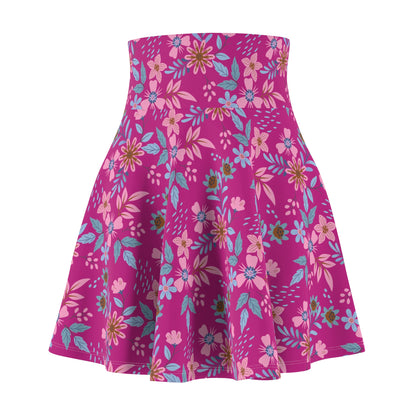 Women's Skater Skirt - Floral - Pink