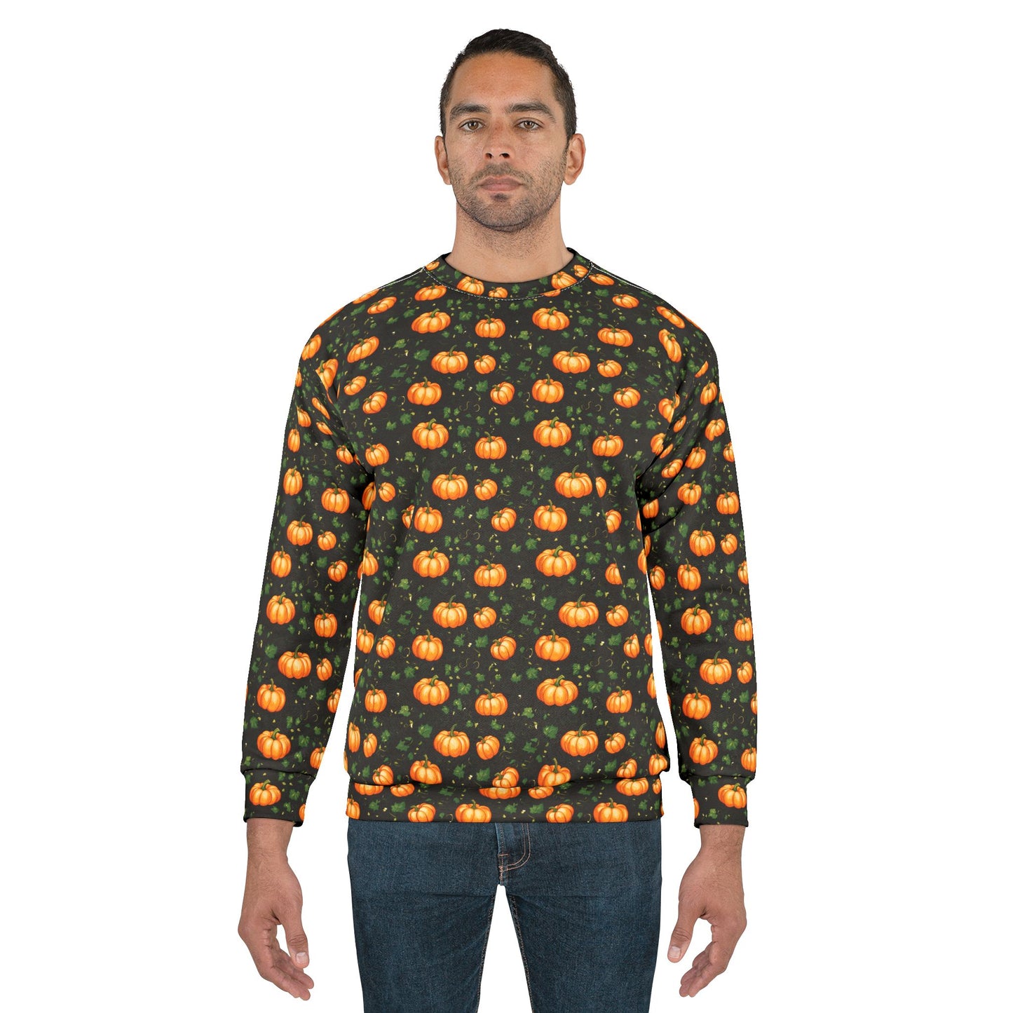 Unisex Sweatshirt Fall Pumpkin with Vines