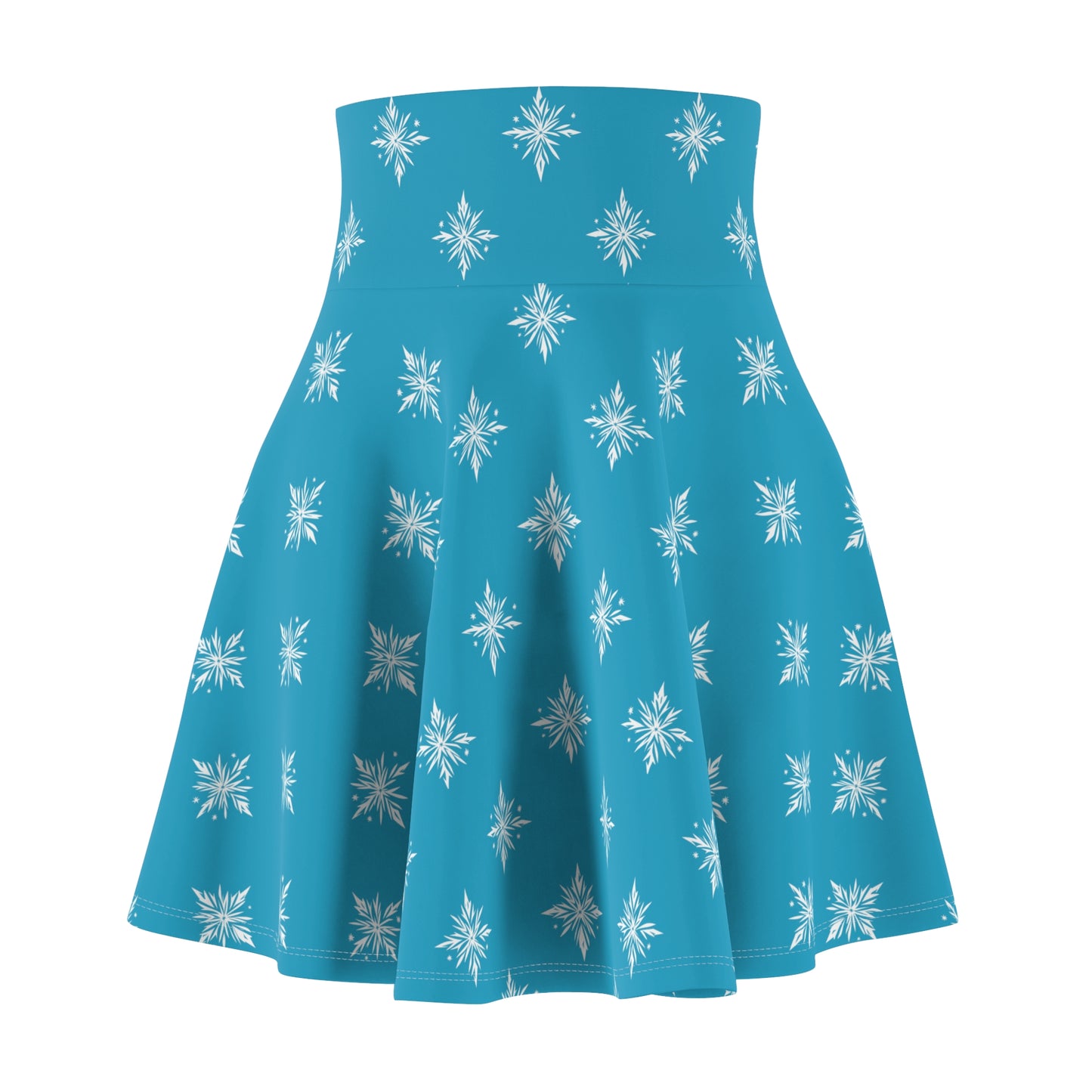 Women's Skater Skirt Geometric Snowflake Turquoise