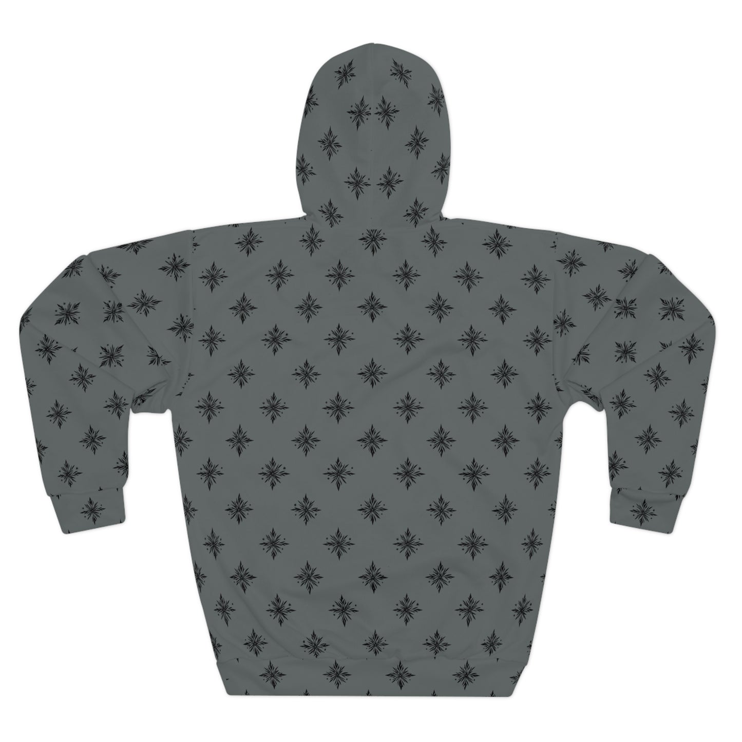 Unisex Pullover Hoodie Geometric Snowflake 001 Dark Grey