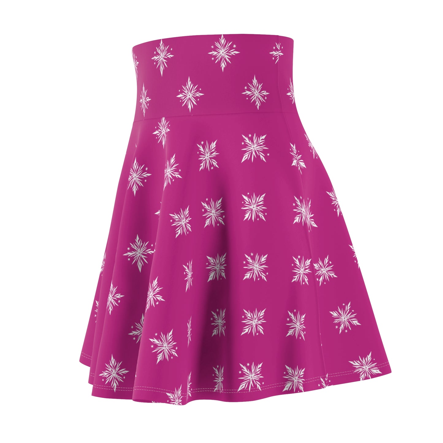 Women's Skater Skirt Geometric Snowflake Pink