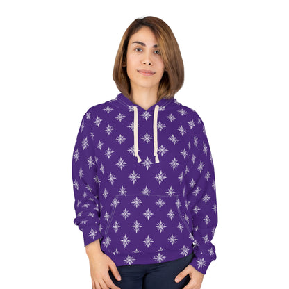 Unisex Pullover Hoodie Geometric Snowflake 002 Purple