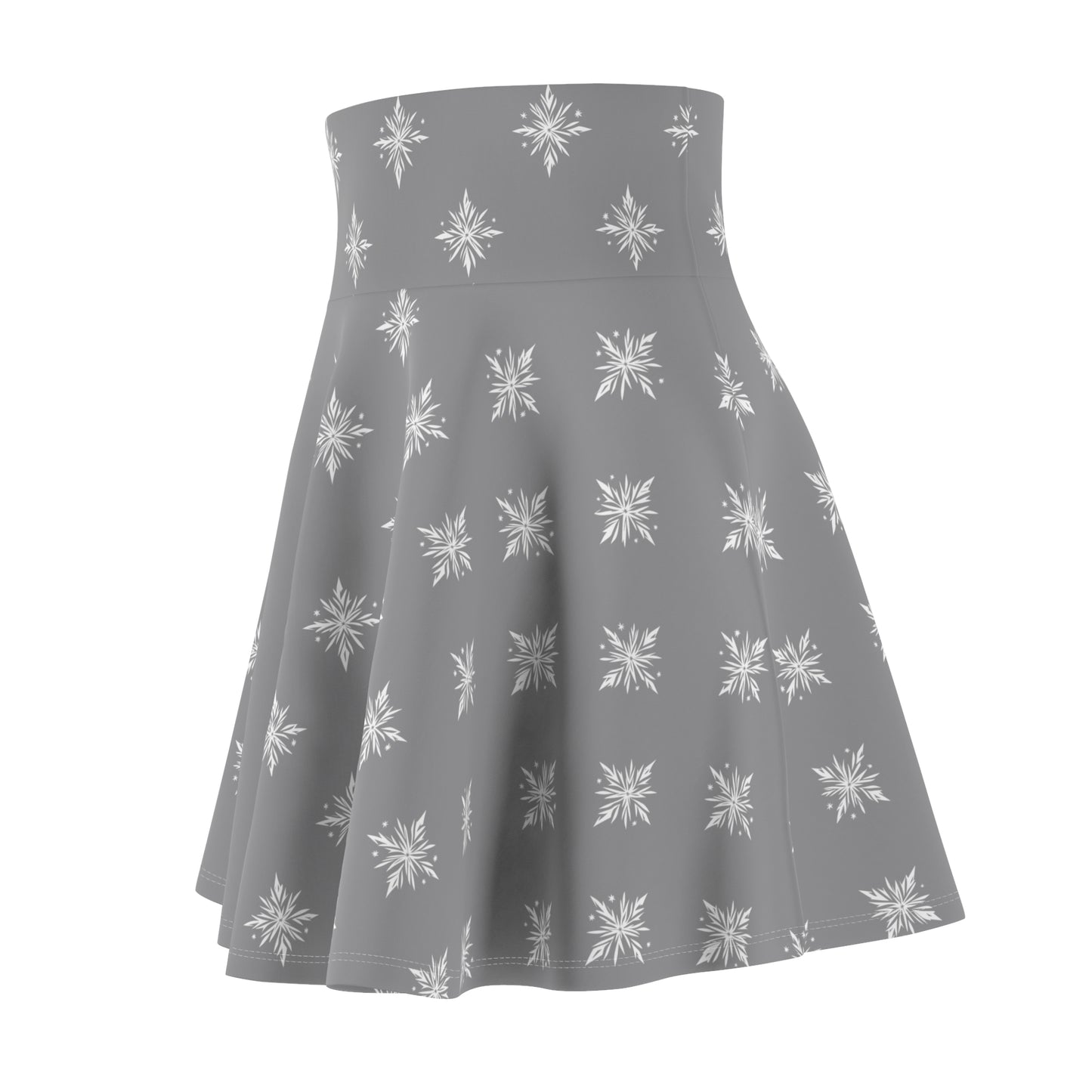 Women's Skater Skirt Geometric Snowflake Grey