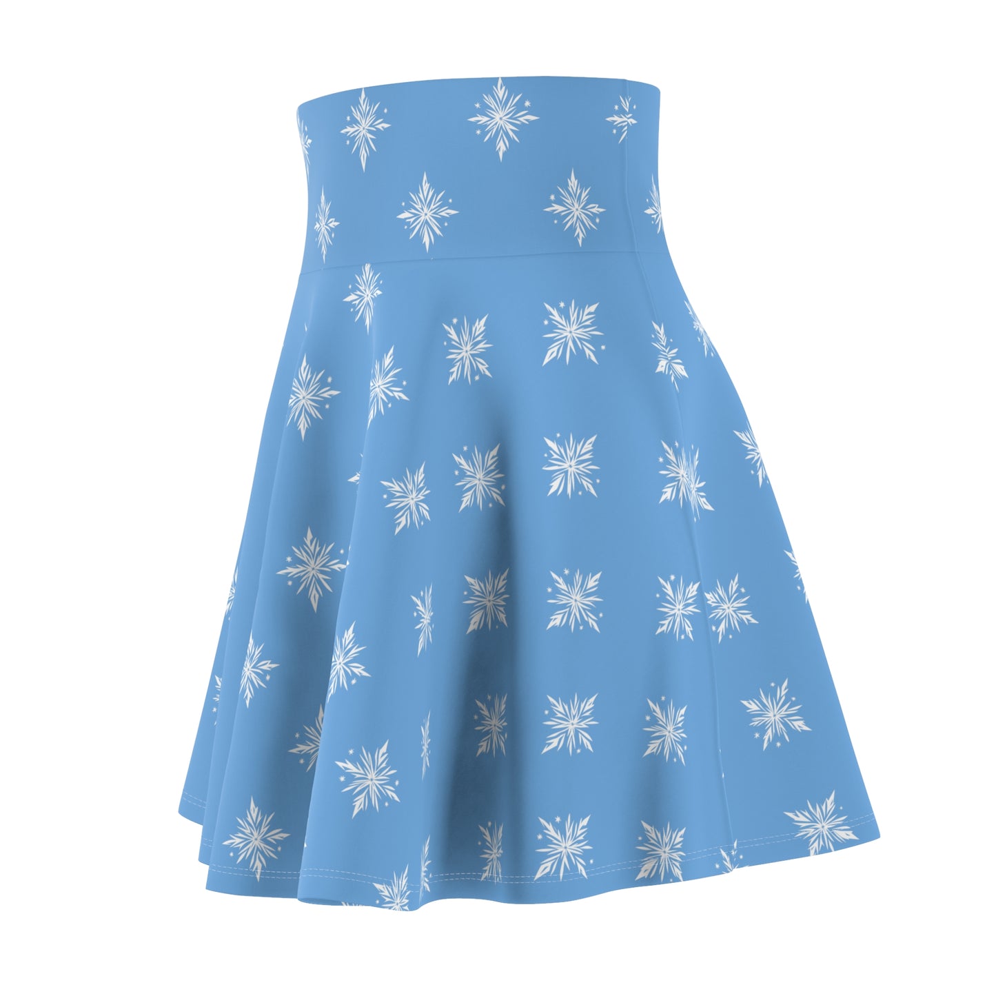 Women's Skater Skirt Geometric Snowflake Blue