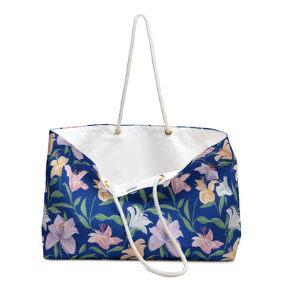 Weekender Bag - Flower  Bouquets - Blue