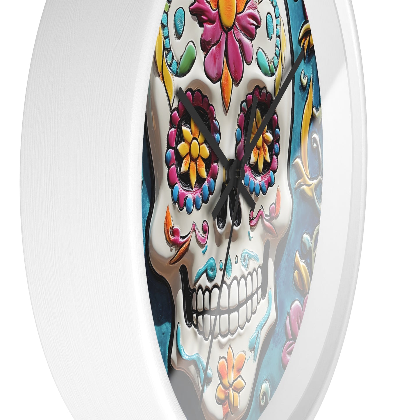 Sugar Skull Wall Clock 01 Day of the Dead Dia de Los Muertos Halloween Decor