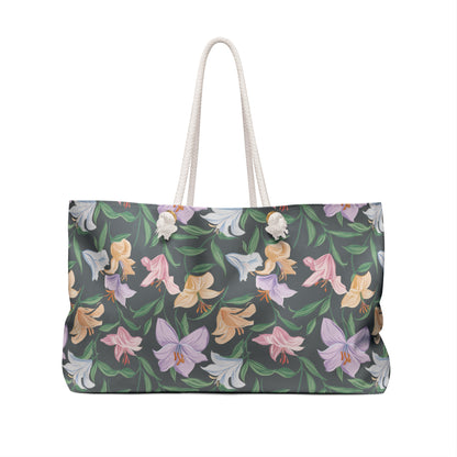 Weekender Bag - Flower  Bouquets - Grey