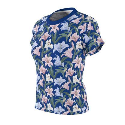 Women's Cut & Sew Tee - Flower Floret Print - Blue