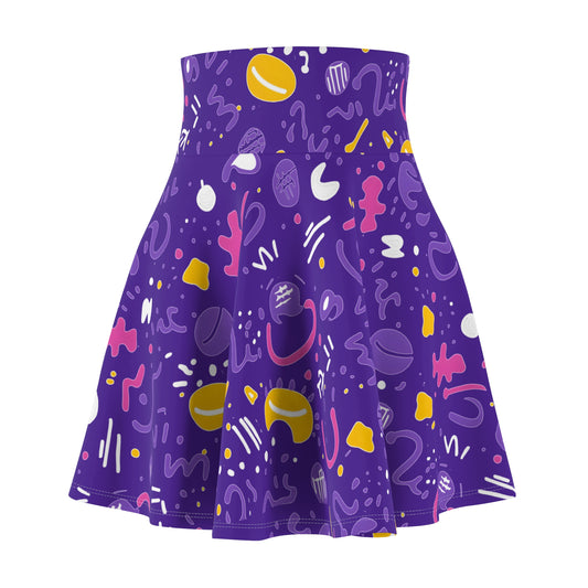 Women's Skater Skirt Memphis Purple 03