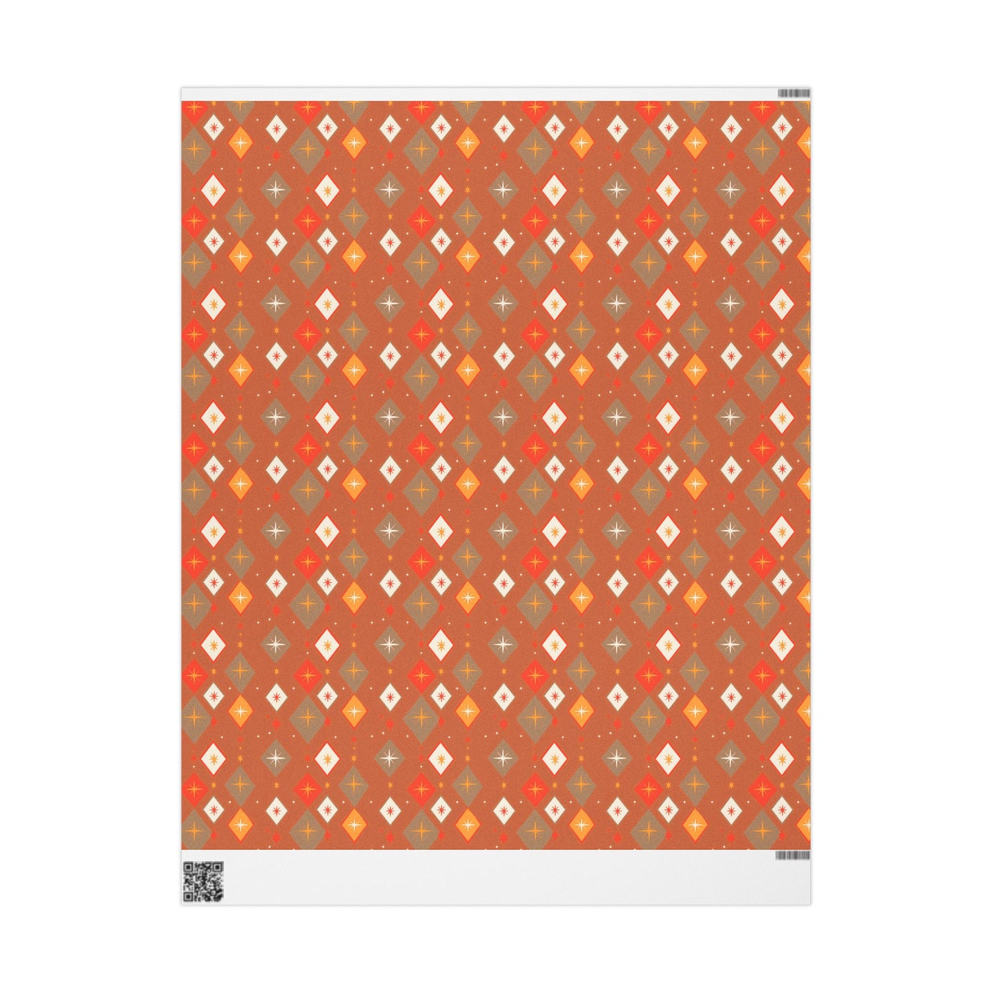 Wrapping Papers Christmas Diamond Stars Orange