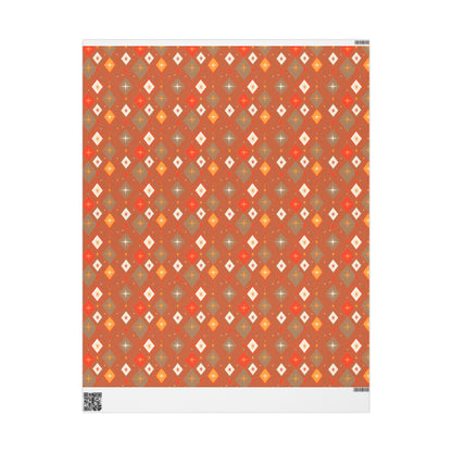 Wrapping Papers Christmas Diamond Stars Orange