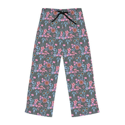 Women's Pajama Pants - Floral - Grey