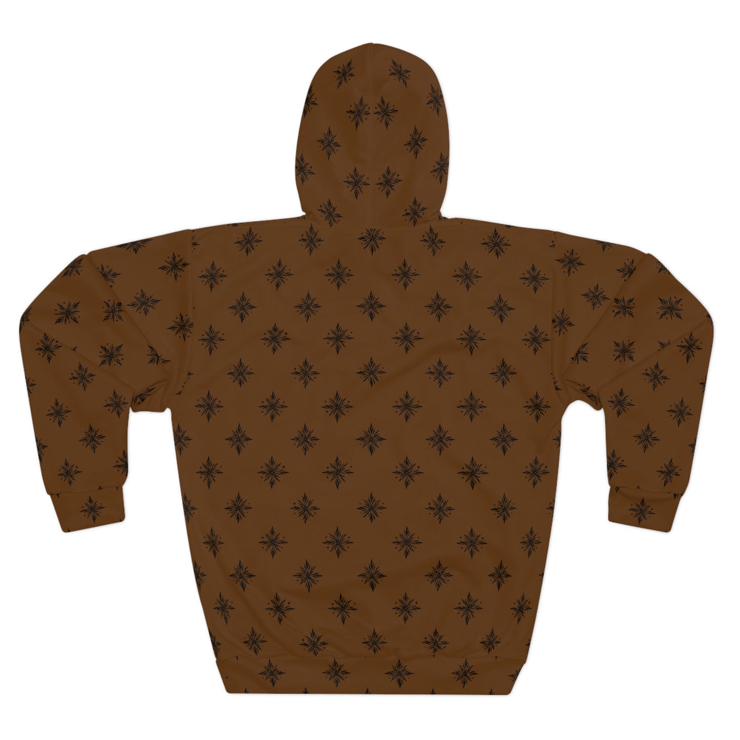 Unisex Pullover Hoodie Geometric Snowflake 001 Brown