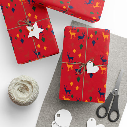 Wrapping Papers Christmas Reindeer Red